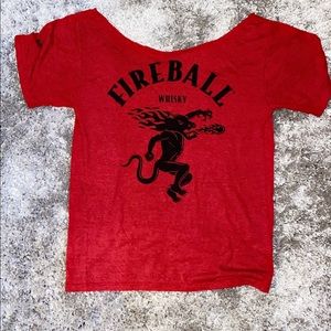 Over the shoulder Fireball Shirt